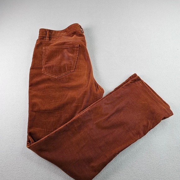 Women's Brown Corduroy Pants Size 12 Bootcut Flare Vintage Y2K Casual Trousers - Picture 13 of 14
